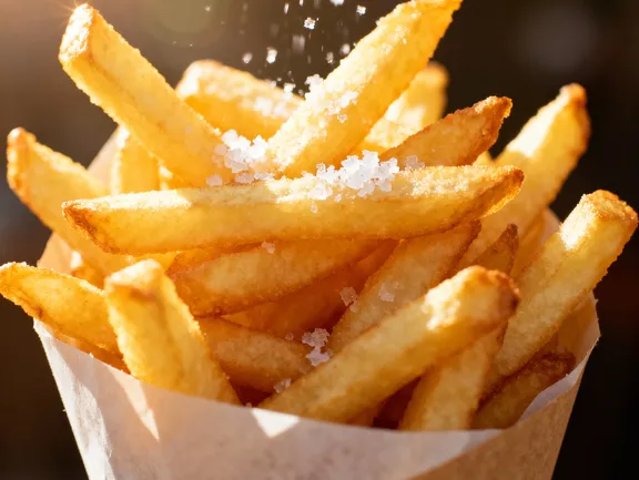 Close up delicious fries